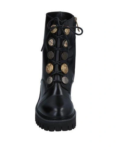 Dolce & Gabbana Embellished Glossed-leather Ankle Boots In Black