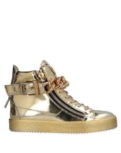 Shop Giuseppe Zanotti Sneakers In Gold