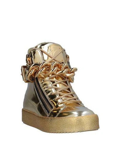 Shop Giuseppe Zanotti Sneakers In Gold