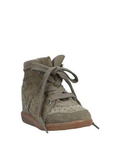 Shop Isabel Marant Woman Sneakers Military Green Size 11 Soft Leather