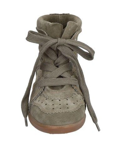 Shop Isabel Marant Woman Sneakers Military Green Size 11 Soft Leather