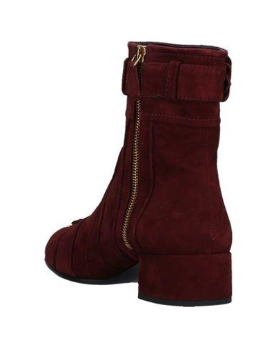 Shop Prada Ankle Boots In Maroon