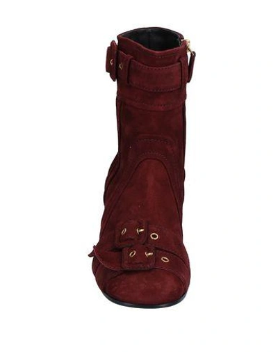 Shop Prada Ankle Boots In Maroon