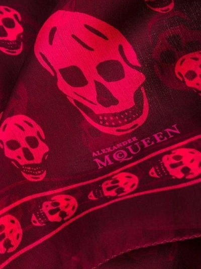 Shop Alexander Mcqueen 'skull' Scarf In Red
