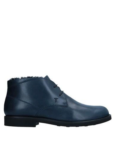 Shop Tod's Ankle Boots In Dark Blue