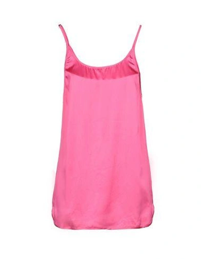 Shop Balmain Silk Top In Fuchsia