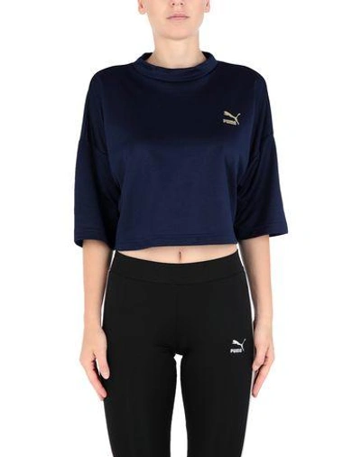 Shop Puma Sweatshirts In Dark Blue