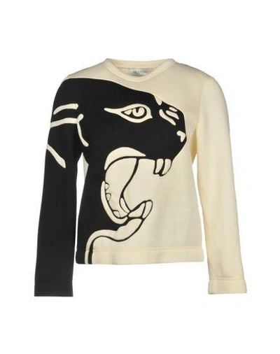 Shop Valentino Sweatshirts In Ivory