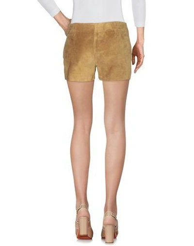 Shop Miu Miu Leather Pant In Khaki