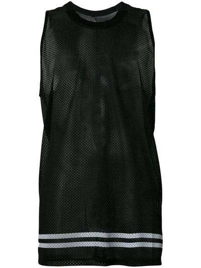 Shop Odeur Oversized Mesh Vest Top - Black
