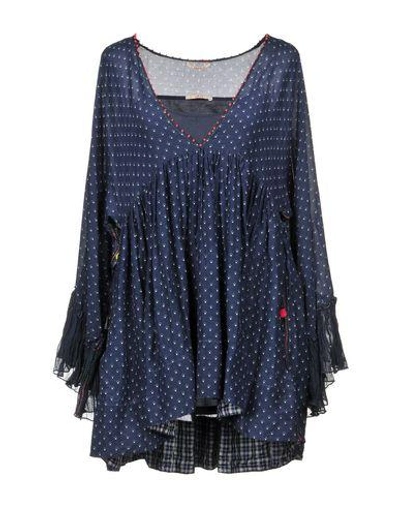 Shop Péro Blouse In Dark Blue