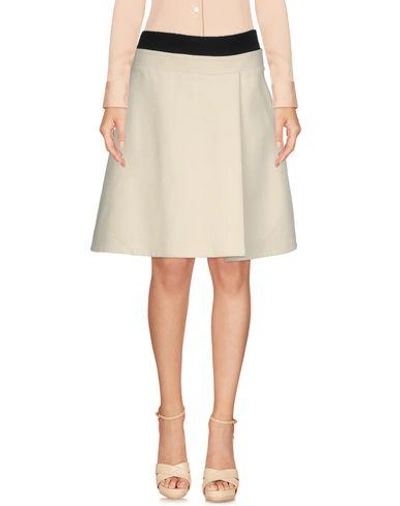 Shop Marni Knee Length Skirt In Ivory