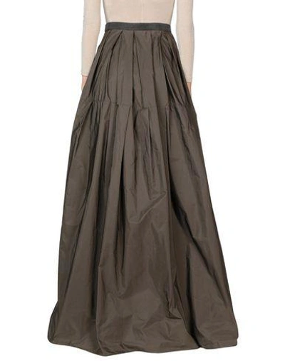 Shop Brunello Cucinelli Maxi Skirts In Military Green