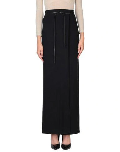 Shop Saint Laurent Long Skirts In Black