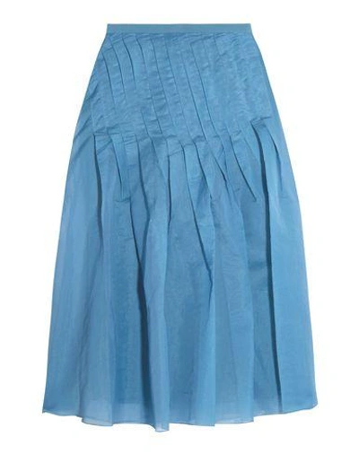 Shop Tibi 3/4 Length Skirt In Azure