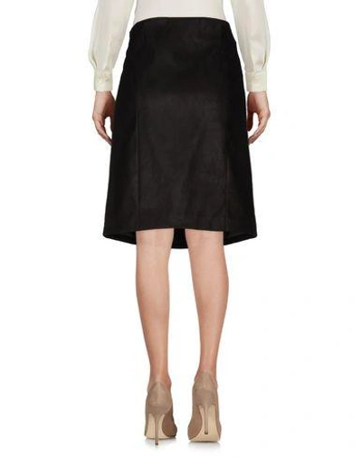 Shop Prada Knee Length Skirts In Dark Brown