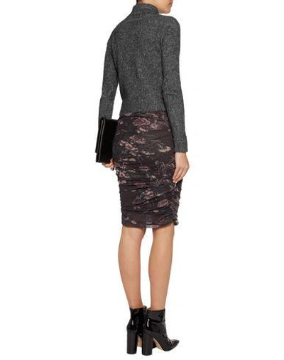 Shop Ganni Knee Length Skirt In Dark Brown