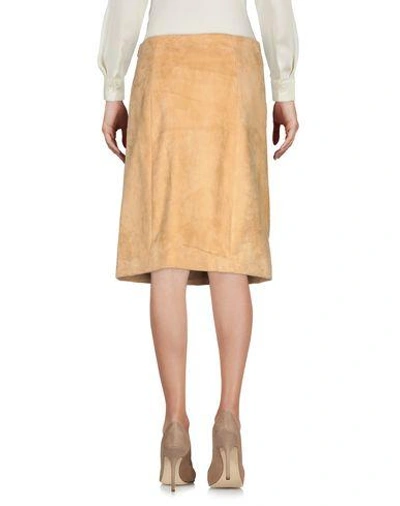 Shop Prada Knee Length Skirt In Sand