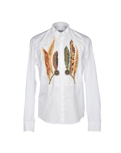 Shop Valentino Solid Color Shirt In White