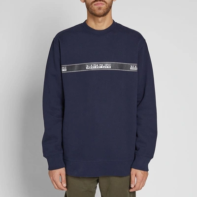 Shop Napapijri Tribe Buena Taped Crew Sweat In Blue