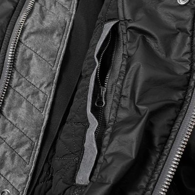 Shop Stone Island Shadow Project Poly-hide Back Print Bomber Jacket In Black