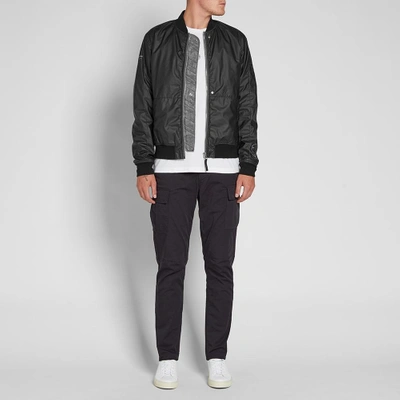 Shop Stone Island Shadow Project Poly-hide Back Print Bomber Jacket In Black