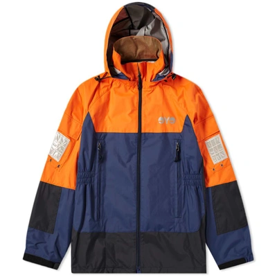 Shop Junya Watanabe Man Eye Reflective Hooded Jacket In Blue