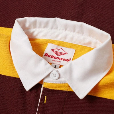 Shop Battenwear Stripe Pocket Rugby Shirt In Yellow
