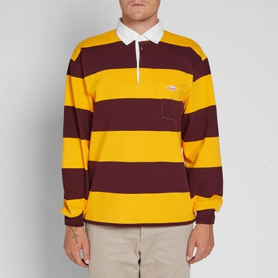 Shop Battenwear Stripe Pocket Rugby Shirt In Yellow