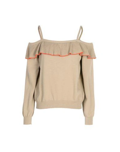 Shop Boutique Moschino Sweaters In Khaki