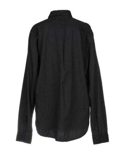 Shop Saint Laurent Denim Shirt In Black