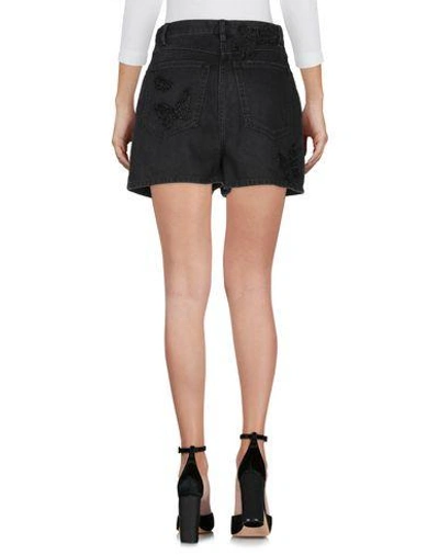 Shop Valentino Denim Shorts In Black