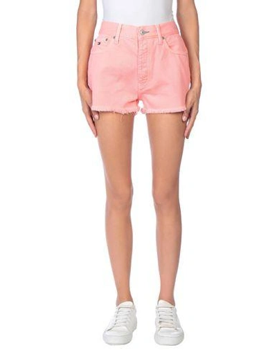 Shop Tommy Jeans Denim Shorts In Pink