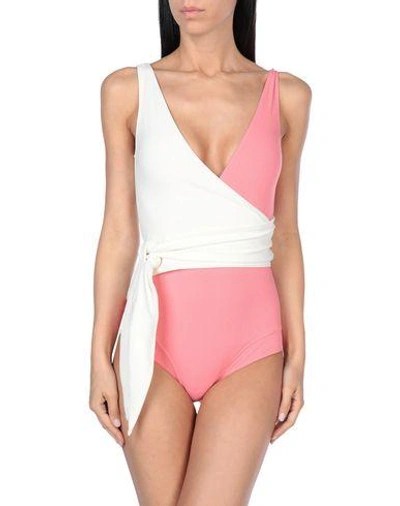 Shop Lisa Marie Fernandez One-piece Swimsuits In Pink