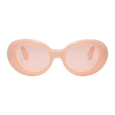 Shop Acne Studios Pink Mustang Round Sunglasses In Pink/fluo P