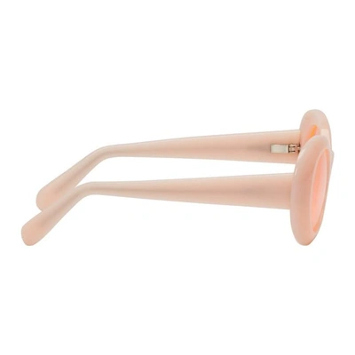 Shop Acne Studios Pink Mustang Round Sunglasses In Pink/fluo P