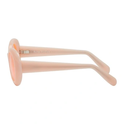 Shop Acne Studios Pink Mustang Round Sunglasses In Pink/fluo P