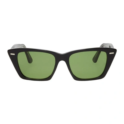 Shop Acne Studios Black Ingridh Cat Eye Sunglasses In Black/ylw/g