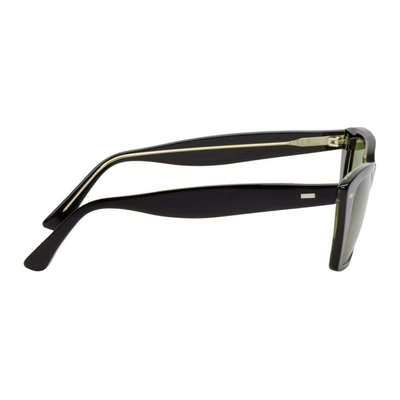 Shop Acne Studios Black Ingridh Cat Eye Sunglasses In Black/ylw/g
