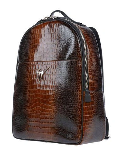 Shop Giuseppe Zanotti Backpack & Fanny Pack In Dark Brown