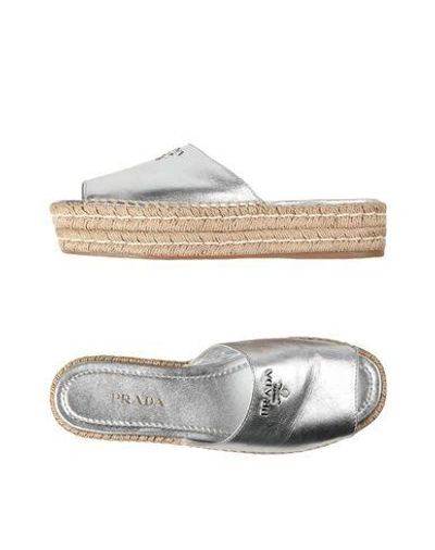 Shop Prada Sandals In Silver