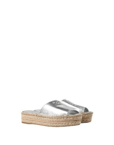 Shop Prada Sandals In Silver