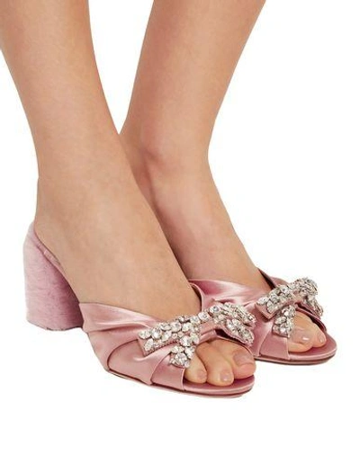 Shop Miu Miu Sandals In Dove Grey