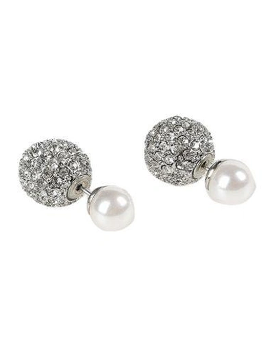 Shop Kenneth Jay Lane Earrings In Silver