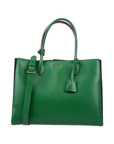 Shop Prada Handbag In Green