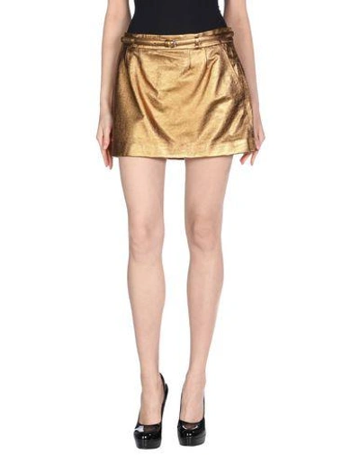 Shop Gucci Mini Skirt In Gold