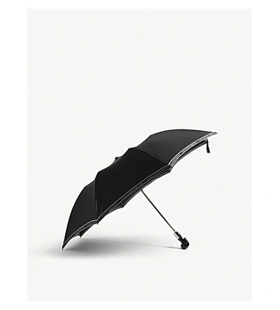 Shop Alexander Mcqueen Selvedge Long Umbrella In Black Ivory