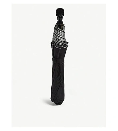 Shop Alexander Mcqueen Selvedge Long Umbrella In Black Ivory
