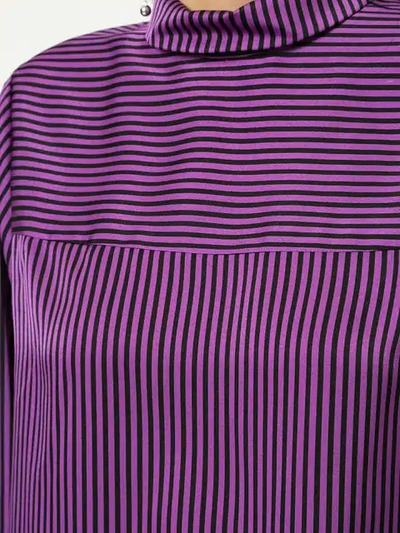 Shop Gvgv Striped Backwards Shirt In Pink & Purple