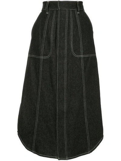 Shop Gvgv G.v.g.v. Flared Midi Skirt - Black